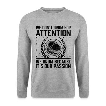 Drum Corps Marching Band Drum Corp Music Percussio - Unisex Sweatshirt - salt & pepper - Front - Alina (178cm) & Michal (187cm)