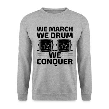 Drum Corps Marching Band Drum Corp Music Percussio - Unisex Pullover - Weißgrau meliert - Vorne - Alina (178cm) & Michal (187cm)