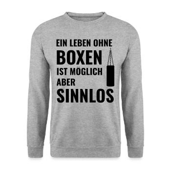Boxen Boxsport Kampfsport Motto - Unisex Pullover - Weißgrau meliert - Vorne - Alina (178cm) & Michal (187cm)