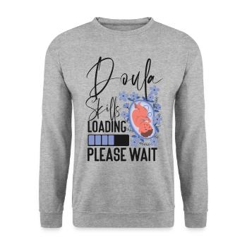 Doula Birth Worker Student Doula - Unisex Sweatshirt - salt & pepper - Front - Alina (178cm) & Michal (187cm)