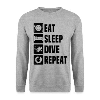 Plongeur Plongeur Plongée Femmes Plongeur - Sweat-shirt Unisexe - gris chiné - Devant - Alina (178cm) & Michal (187cm)