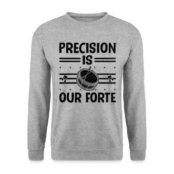 Drum Corps Marching Band Drum Corp Music Percussio - Unisex Pullover - Weißgrau meliert - Vorne - Alina (178cm) & Michal (187cm)