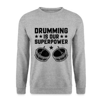 Drum Corps Marching Band Drum Corp Music Percussio - Unisex Sweatshirt - salt & pepper - Front - Alina (178cm) & Michal (187cm)