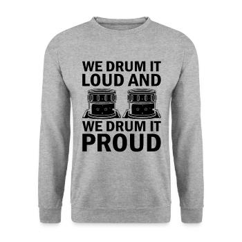 Drum Corps Marching Band Drum Corp Music Percussio - Unisex Pullover - Weißgrau meliert - Vorne - Alina (178cm) & Michal (187cm)