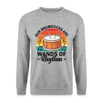 Drum Corps Marching Band Drum Corp Music Percussio - Unisex Pullover - Weißgrau meliert - Vorne - Alina (178cm) & Michal (187cm)