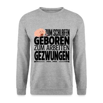Paresseux Né Pour Dormir Forcé De Travailler - Sweat-shirt Unisexe - gris chiné - Devant - Alina (178cm) & Michal (187cm)