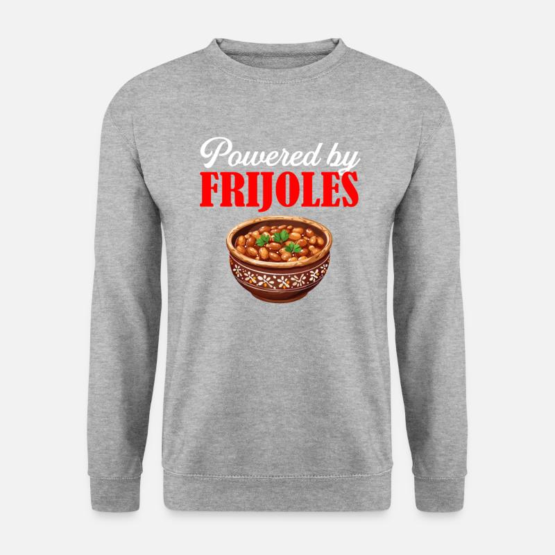 powered by frijoles - Unisex Pullover - Weißgrau meliert