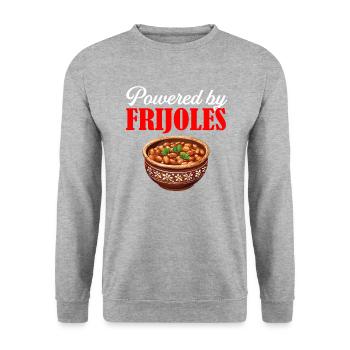 powered by frijoles - Unisex Pullover - Weißgrau meliert - Vorne - Alina (178cm) & Michal (187cm)
