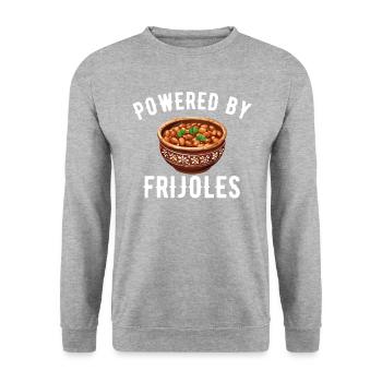 powered by frijoles - Unisex Pullover - Weißgrau meliert - Vorne - Alina (178cm) & Michal (187cm)
