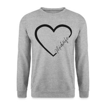 Infirmière Sage-Femme Accoucheuse Coeur - Sweat-shirt Unisexe - gris chiné - Devant - Alina (178cm) & Michal (187cm)