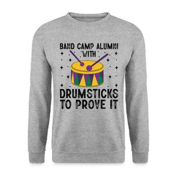 Drum Corps Marching Band Drum Corp Music Percussio - Unisex Sweatshirt - salt & pepper - Front - Alina (178cm) & Michal (187cm)