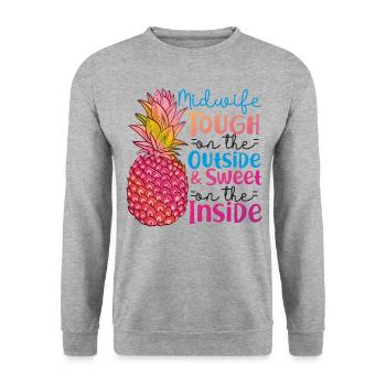 Nurse Midwife Birth Worker - Unisex Sweatshirt - salt & pepper - Front - Alina (178cm) & Michal (187cm)