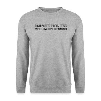 Wandern - Find your path, hike with untamed spirit - Unisex Pullover - Weißgrau meliert - Vorne - Alina (178cm) & Michal (187cm)
