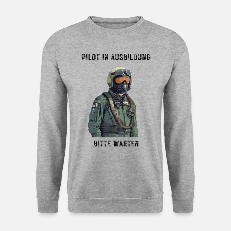 Pilot in Ausbildung - Unisex Pullover - Weißgrau meliert