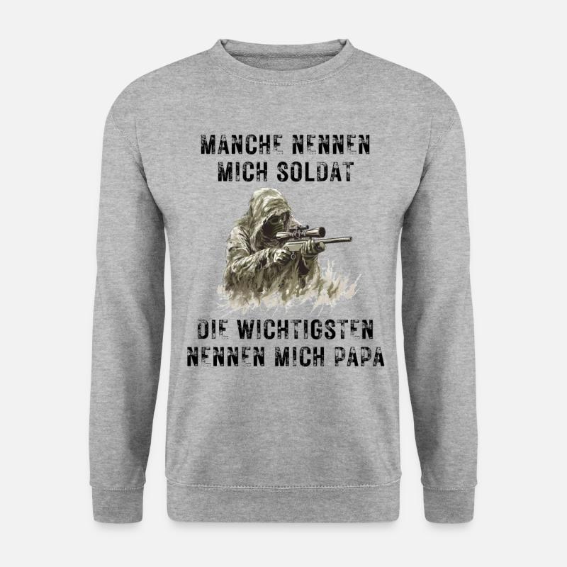 Soldat Papa - Unisex Pullover - Weißgrau meliert