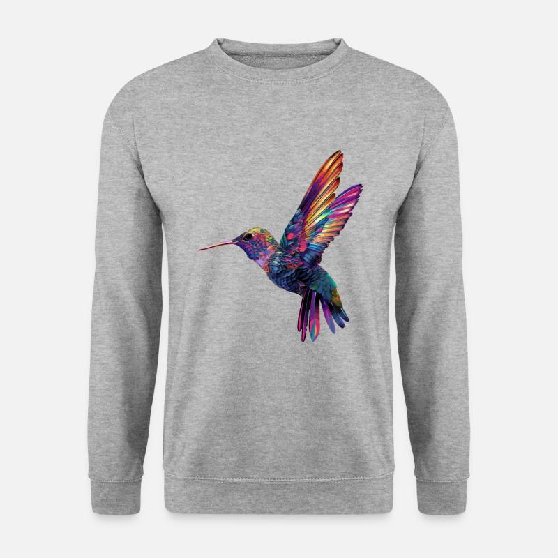 Hummingbird flowers - Unisex Pullover - Weißgrau meliert