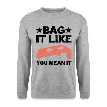 Cornhole Spieler Cornhole Sport Lustig Cornhole Be - Unisex Pullover - Weißgrau meliert - Vorne - Alina (178cm) & Michal (187cm)