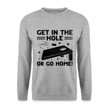 Cornhole Spieler Cornhole Sport Lustig Cornhole Be - Unisex Pullover - Weißgrau meliert - Vorne - Alina (178cm) & Michal (187cm)