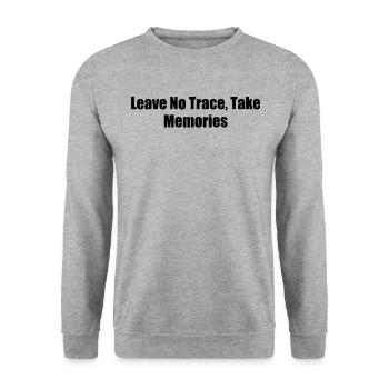 Wandern - Leave No Trace, Take Memories - Unisex Pullover - Weißgrau meliert - Vorne - Alina (178cm) & Michal (187cm)