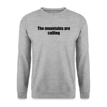 Wandern - The mountains are calling - Unisex Pullover - Weißgrau meliert - Vorne - Alina (178cm) & Michal (187cm)