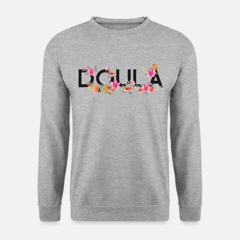 Doula Birth Worker Flower - Unisex Pullover - Weißgrau meliert