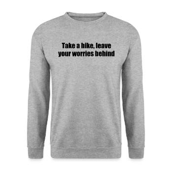 Hiking - Take a hike, leave your worries behind - Unisex Sweatshirt - salt & pepper - Front - Alina (178cm) & Michal (187cm)