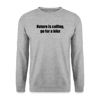 Hiking - Nature is calling, go for a hike - Unisex Sweatshirt - salt & pepper - Front - Alina (178cm) & Michal (187cm)