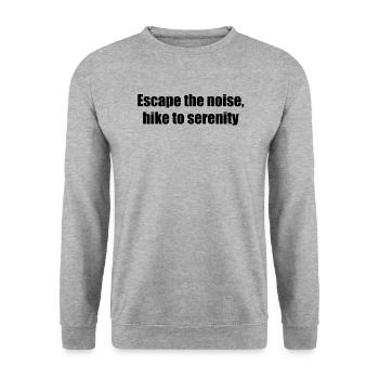 Randonnée - Échapper au bruit, randonner vers la sérénité - Sweat-shirt Unisexe - gris chiné - Devant - Alina (178cm) & Michal (187cm)
