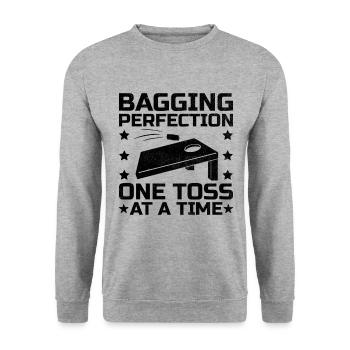 Cornhole Spieler Cornhole Sport Lustig Cornhole Be - Unisex Pullover - Weißgrau meliert - Vorne - Alina (178cm) & Michal (187cm)