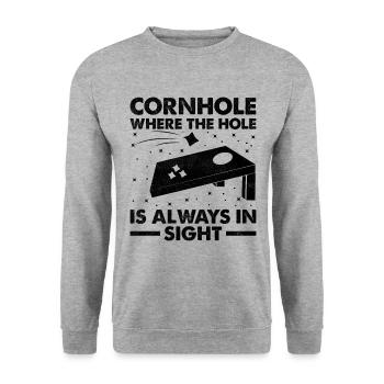 Cornhole Spieler Cornhole Sport Lustig Cornhole Be - Unisex Pullover - Weißgrau meliert - Vorne - Alina (178cm) & Michal (187cm)
