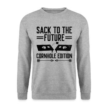 Cornhole Spieler Cornhole Sport Lustig Cornhole Be - Unisex Pullover - Weißgrau meliert - Vorne - Alina (178cm) & Michal (187cm)