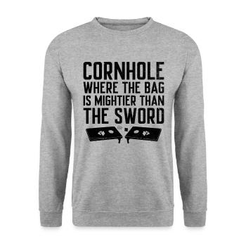 Cornhole Spieler Cornhole Sport Lustig Cornhole Be - Unisex Pullover - Weißgrau meliert - Vorne - Alina (178cm) & Michal (187cm)