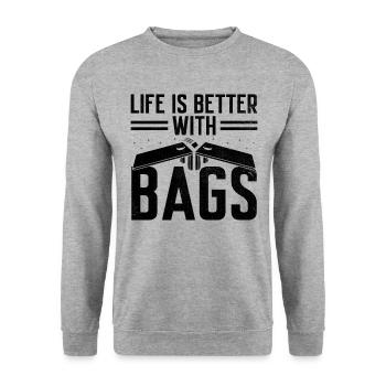 Cornhole Spieler Cornhole Sport Lustig Cornhole Be - Unisex Pullover - Weißgrau meliert - Vorne - Alina (178cm) & Michal (187cm)