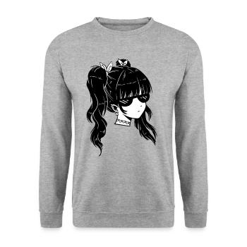 Girls Glasses Cool Sunglasses Kid Teens - Unisex Sweatshirt - salt & pepper - Front - Alina (178cm) & Michal (187cm)