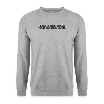 Hiking - Take a hike, leave your worries behind - Unisex Sweatshirt - salt & pepper - Front - Alina (178cm) & Michal (187cm)