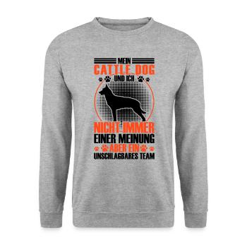Le bouvier australien est imbattable - Sweat-shirt Unisexe - gris chiné - Devant - Alina (178cm) & Michal (187cm)