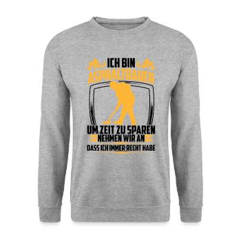 Asphaltbauer hat immer Recht Straßenbauer - Unisex Pullover - Weißgrau meliert - Vorne - Alina (178cm) & Michal (187cm)