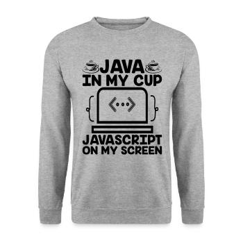 Café Codage Programmeur Codeur Développeur Nerd Coff - Sweat-shirt Unisexe - gris chiné - Devant - Alina (178cm) & Michal (187cm)