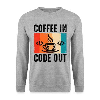 Café Codage Programmeur Codeur Développeur Nerd Coff - Sweat-shirt Unisexe - gris chiné - Devant - Alina (178cm) & Michal (187cm)