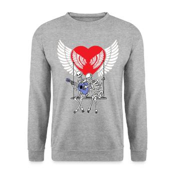 Romance Valentine's Day Love Skeleton Valentine Heart - Unisex Sweatshirt - salt & pepper - Front - Alina (178cm) & Michal (187cm)