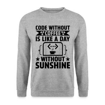 Coffee Coding Programmer Coder Developer Nerd Coff - Unisex Sweatshirt - salt & pepper - Front - Alina (178cm) & Michal (187cm)