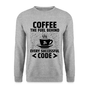 Kaffee-Codierung Programmierer Programmierer Entwickler Nerd Coff - Unisex Pullover - Weißgrau meliert - Vorne - Alina (178cm) & Michal (187cm)