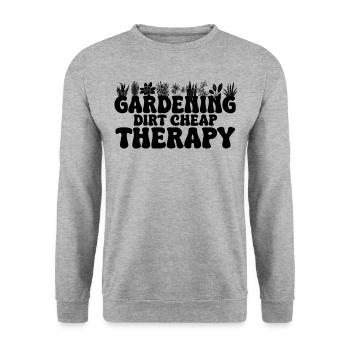 Gardening Dirt Cheap Therapy Gärtner Pflanzen - Unisex Pullover - Weißgrau meliert - Vorne - Alina (178cm) & Michal (187cm)