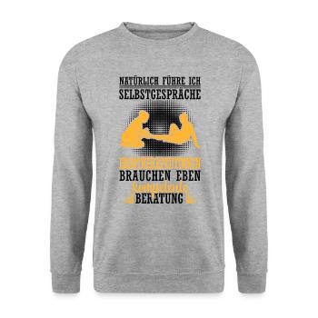L’ergothérapeute se parle à lui-même Ergothérapie - Sweat-shirt Unisexe - gris chiné - Devant - Alina (178cm) & Michal (187cm)