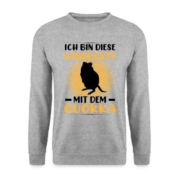 Crazy with Quokka Marsupial Quokka - Unisex Sweatshirt - salt & pepper - Front - Alina (178cm) & Michal (187cm)