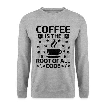 Café Codage Programmeur Codeur Développeur Nerd Coff - Sweat-shirt Unisexe - gris chiné - Devant - Alina (178cm) & Michal (187cm)