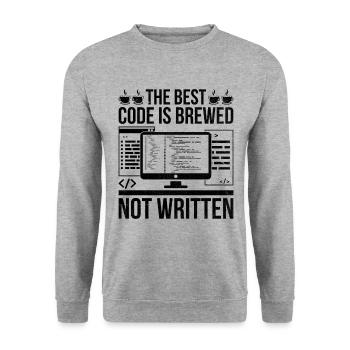 Café Codage Programmeur Codeur Développeur Nerd Coff - Sweat-shirt Unisexe - gris chiné - Devant - Alina (178cm) & Michal (187cm)