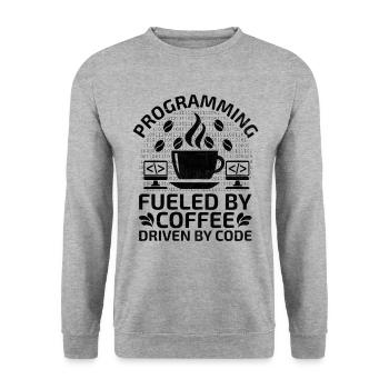 Café Codage Programmeur Codeur Développeur Nerd Coff - Sweat-shirt Unisexe - gris chiné - Devant - Alina (178cm) & Michal (187cm)