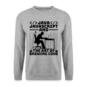 Coffee Coding Programmer Coder Developer Nerd Coff - Unisex Sweatshirt - salt & pepper - Front - Alina (178cm) & Michal (187cm)
