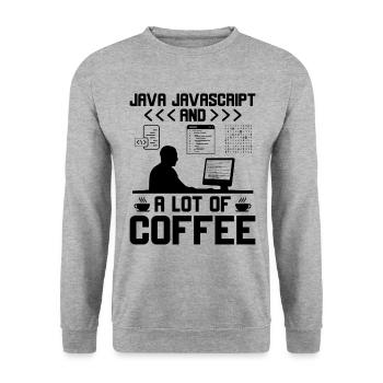 Café Codage Programmeur Codeur Développeur Nerd Coff - Sweat-shirt Unisexe - gris chiné - Devant - Alina (178cm) & Michal (187cm)